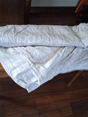 Calvin Klein KING Grey & White Plaid Combed Cotton Duvet Cover ONLY